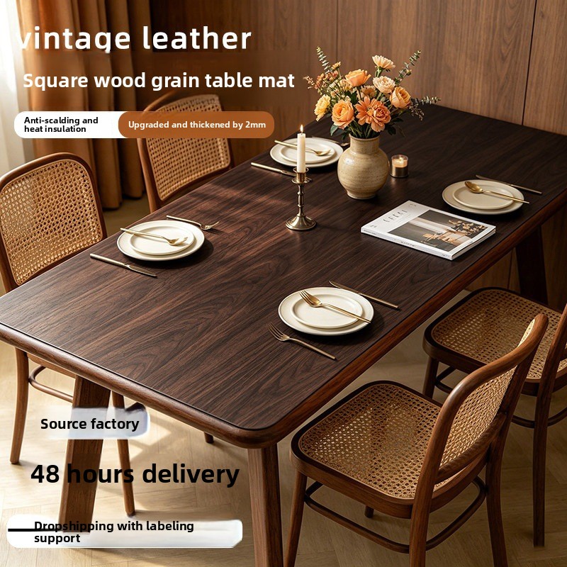 Home Textiles Today News - غطاء طاولة من الجلد الصناعي بنقشة