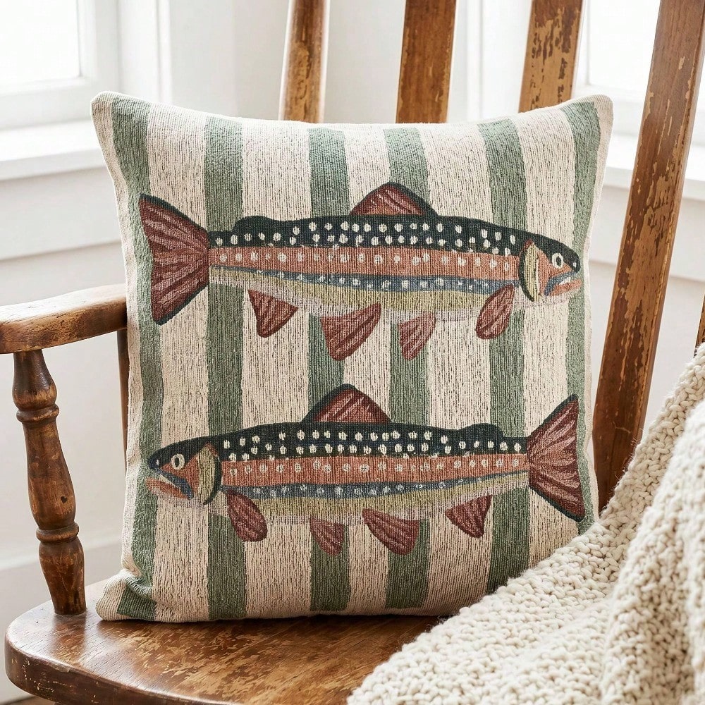 Pillow Insert 18X18 - وسادة زخرفية على شكل سمكة التراوت