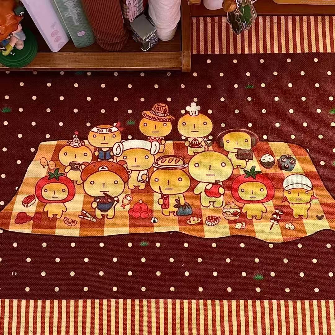 Japanese Home Textiles - اليابانية القديمة الجدول حصيرة Ins نمط