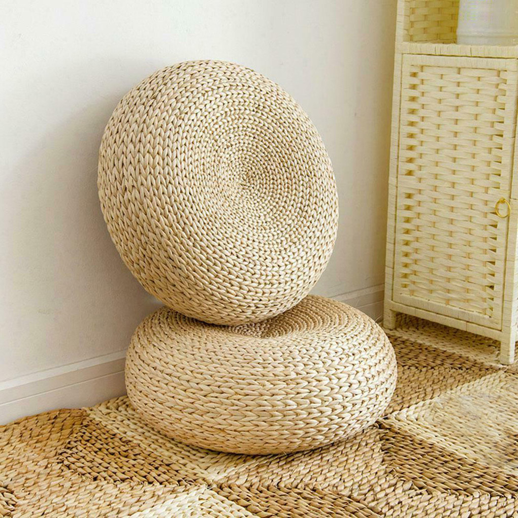 القش الطبيعي وسادة مستديرة الي - مراجعة Japanese Home Textiles وسعره