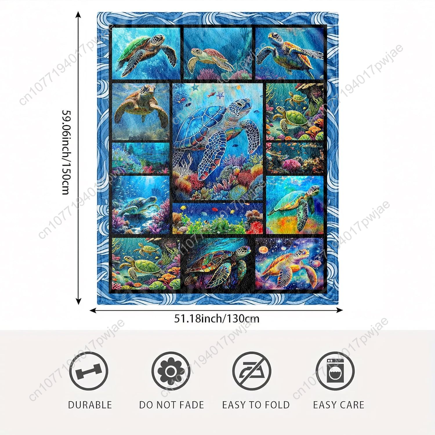 السلاحف البحرية الفانيلا رمي ب - مراجعة Home Textiles Usa وسعره