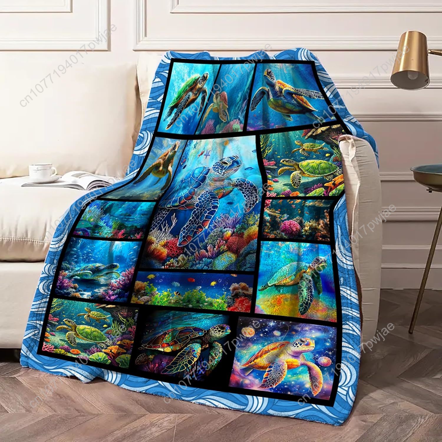 السلاحف البحرية الفانيلا رمي ب - مراجعة Home Textiles Usa وسعره
