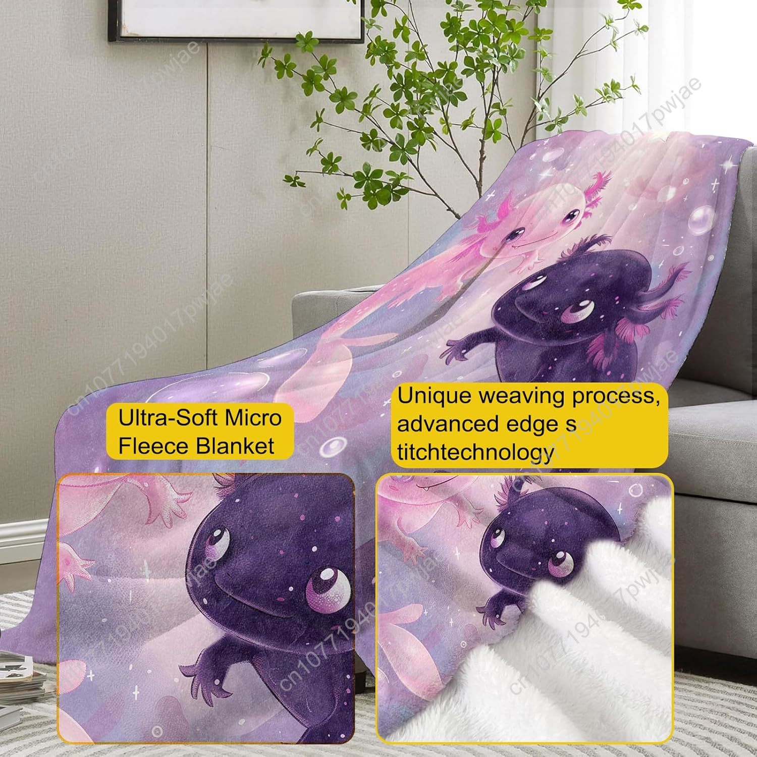 بطانية Axolotl لطيف Axolotls ا - مراجعة Home Textiles Usa وسعره
