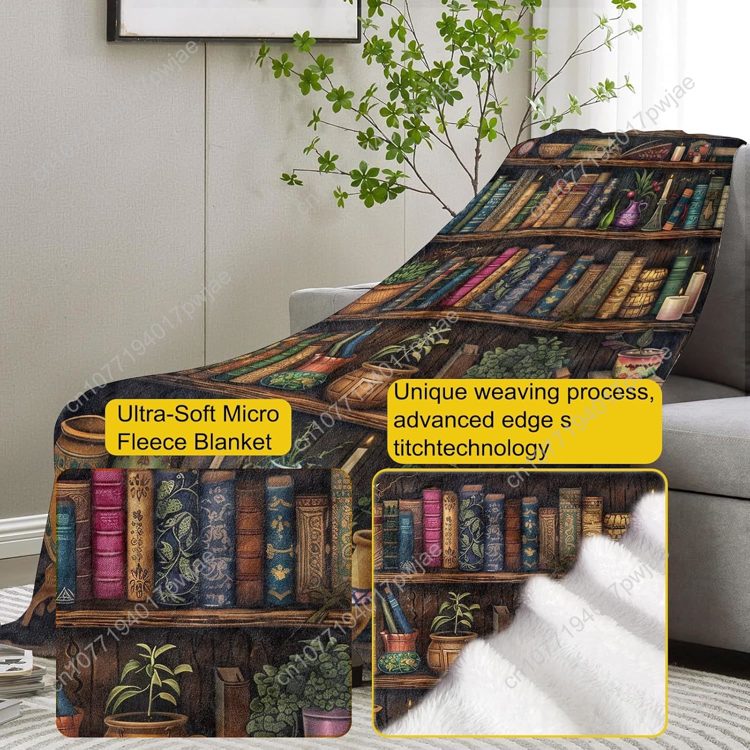 خمر رف الكتب بطانية القراءة رم - مراجعة Home Textiles Usa وسعره