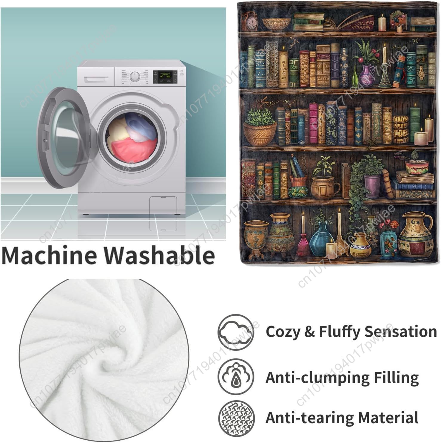 خمر رف الكتب بطانية القراءة رم - مراجعة Home Textiles Usa وسعره