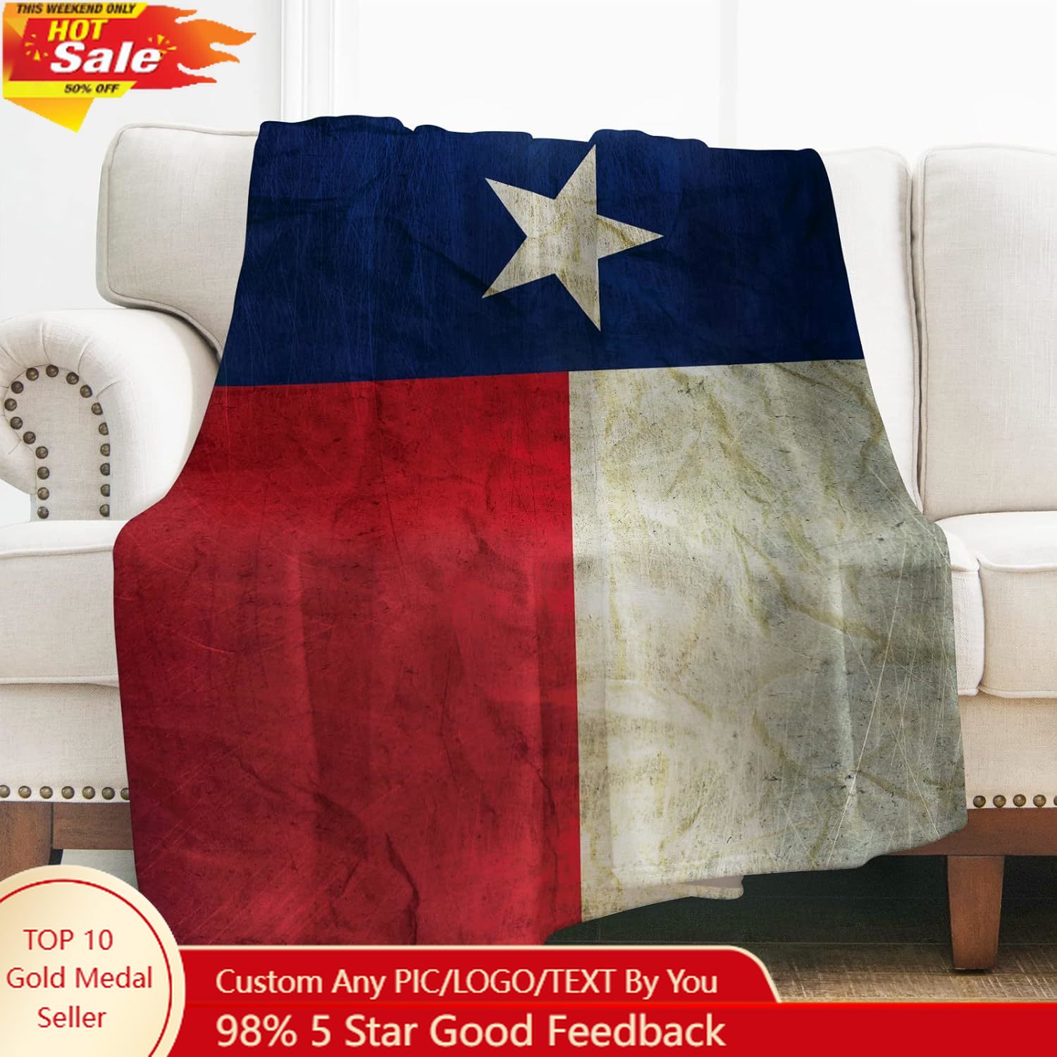 ليفينز تكساس العلم رمي بطانية  - مراجعة Home Textiles Usa وسعره