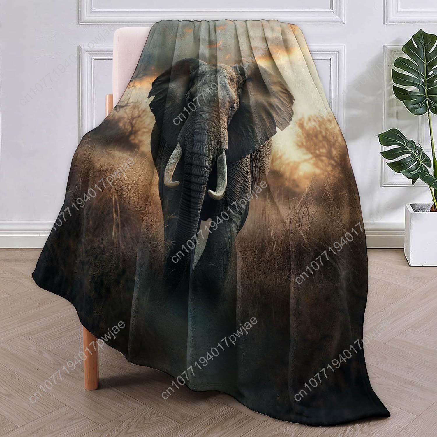 بطانية صوف الفيل، مشهد الحياة  - مراجعة Home Textiles Usa وسعره