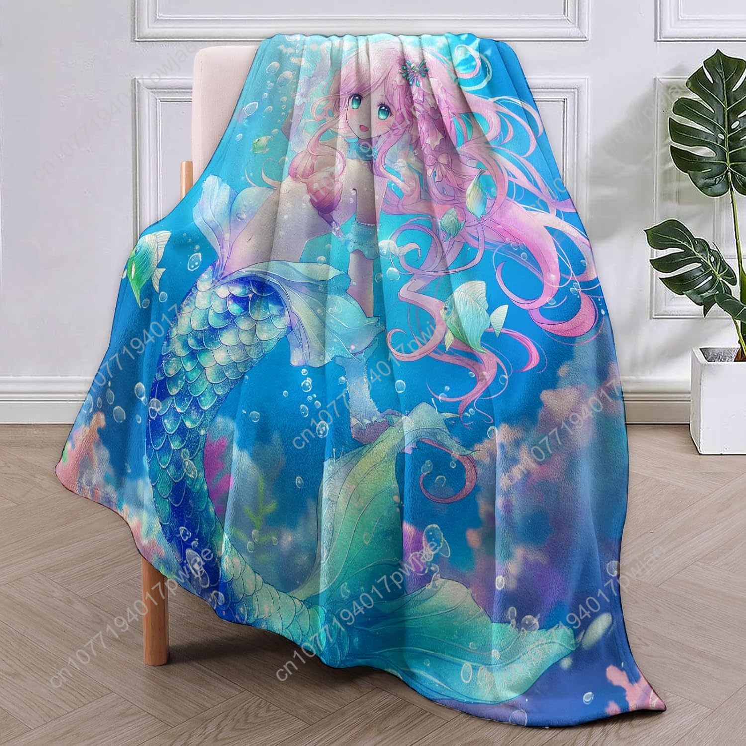 لطيف حورية البحر بطانية الكرتو - مراجعة Home Textiles Usa وسعره
