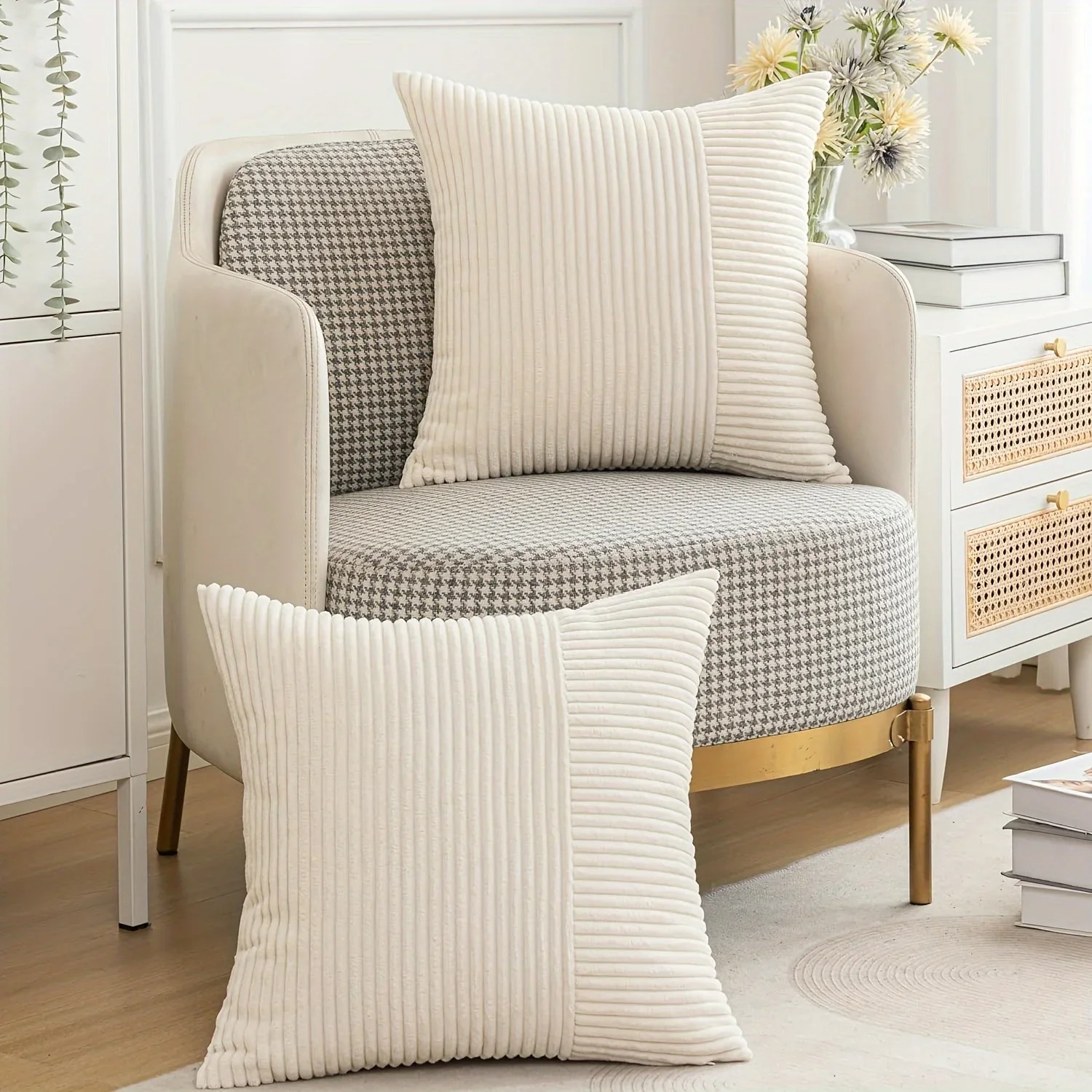 البيج مخطط مخطط المرقعة سروال  - مراجعة Pillow Insert 18X18 وسعره