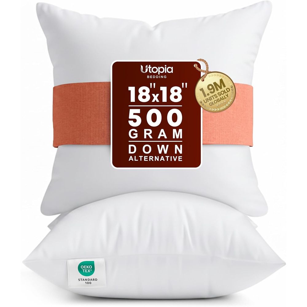 زوج من الوسائد البيضاء مقاس 18 - مراجعة Pillow Insert 18X18 وسعره